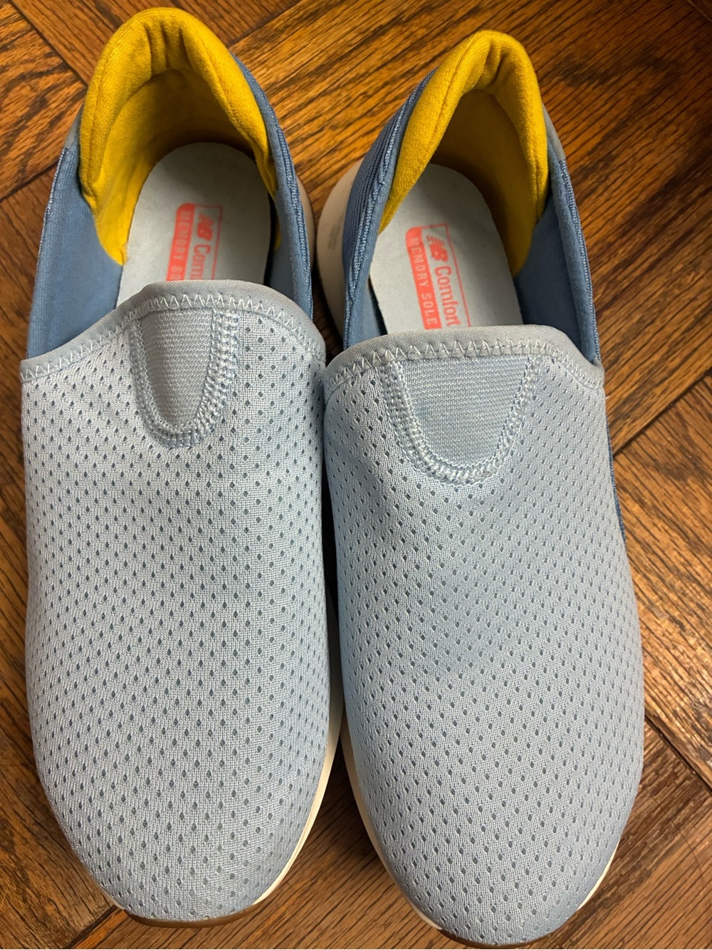 New Balance Men’s Slip-On Loafers — Light Gray with Yellow Lining